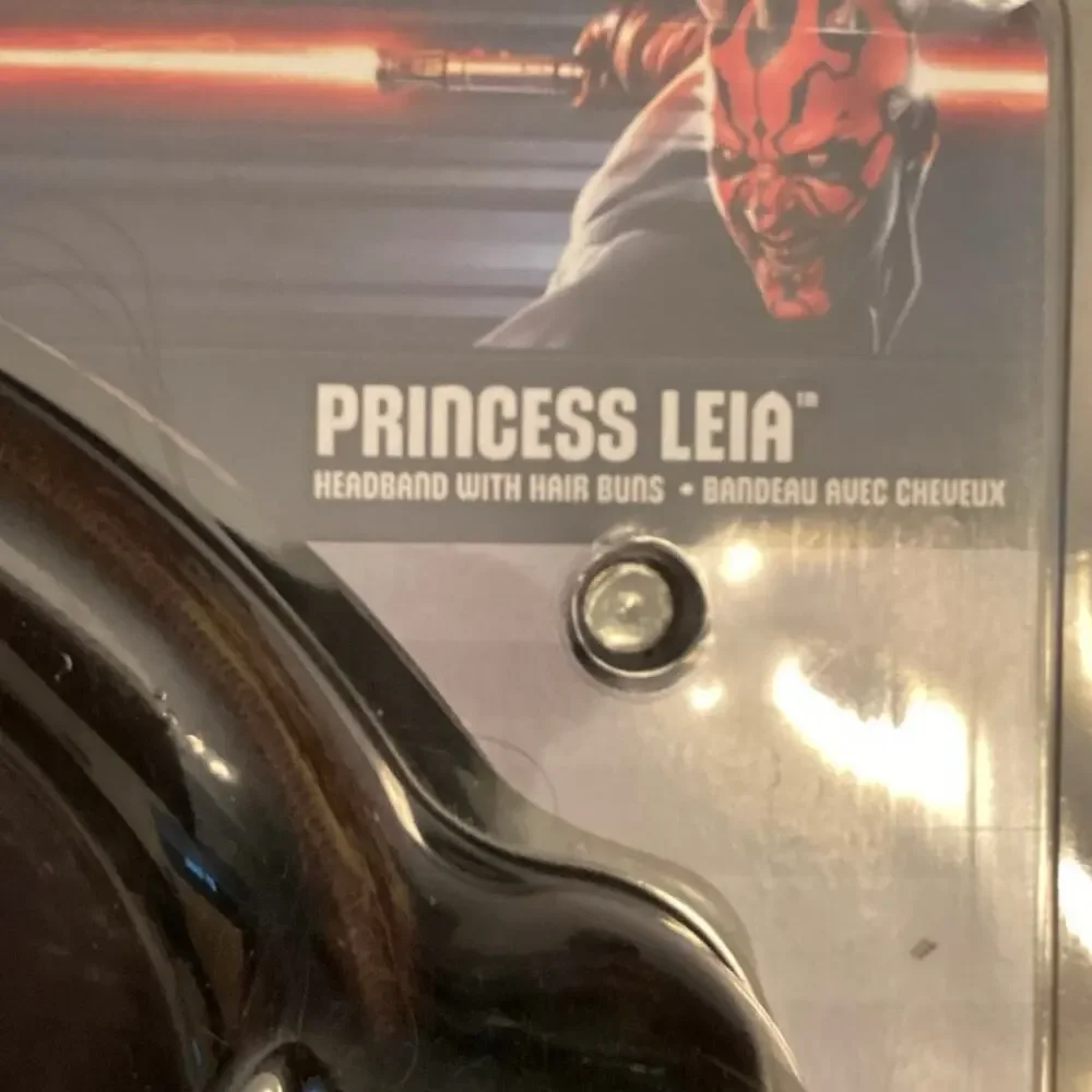 NIB Rubie's Star Wars Princess Leia Headband Hair Buns with Darth Maul Error